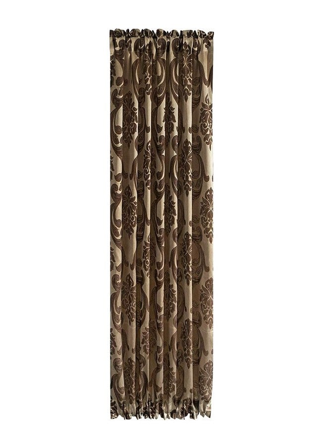 NAPEARL French Door Window Curtains - Damask Panels With Flower Patterns, Jacquard Sidelight Curtains for Front Door, Narrow Window, 1 Panel, W25 X L40 Inches - Image 3